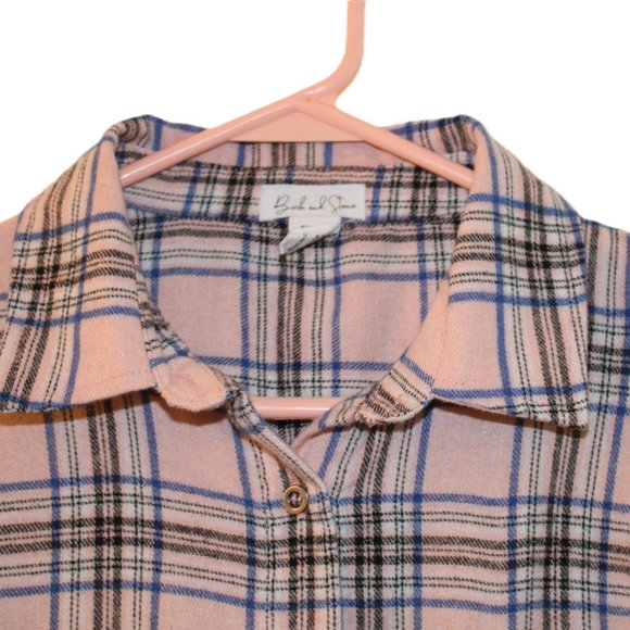 Birch and Stone Pink Plaid High Low Bottom Size L - Picture 4 of 10